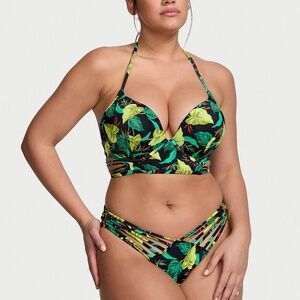 Victoria’s Secret Swim Bikini Set Brazilian Tropical Pattern Small, 32A NWT